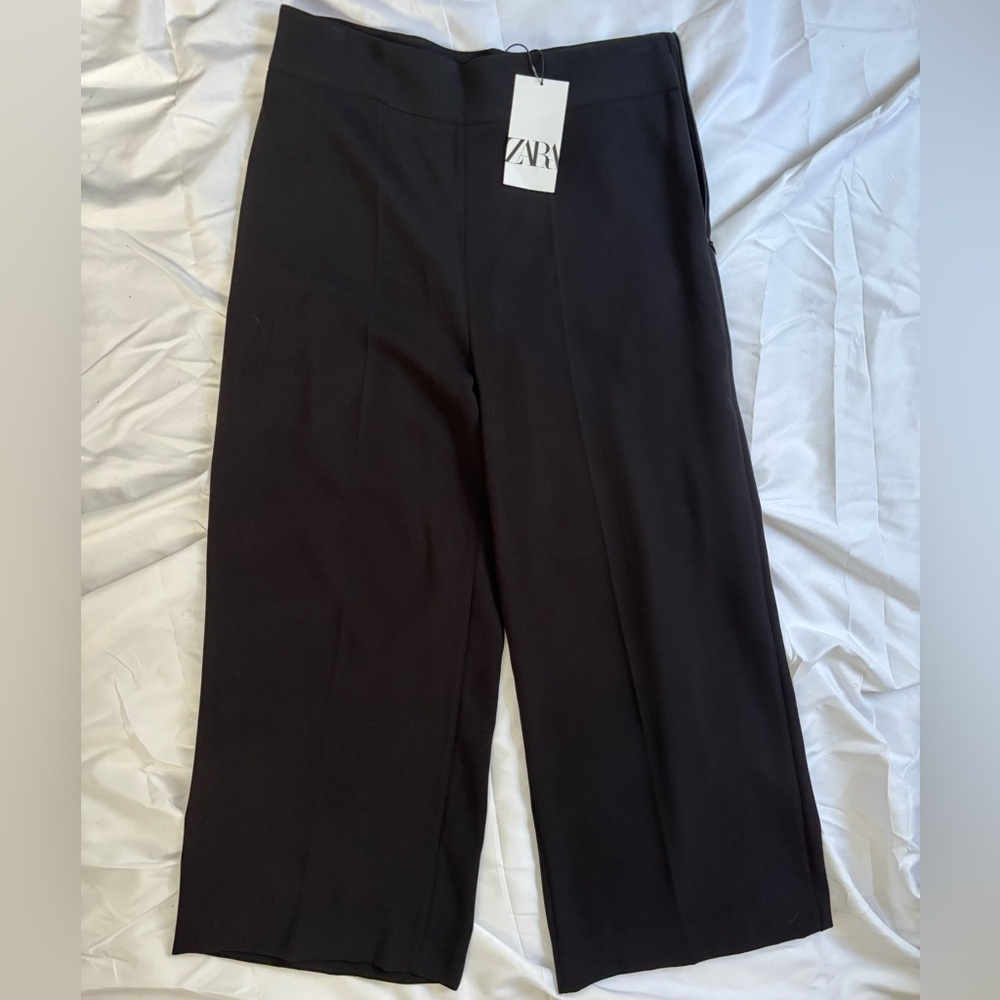 Zara Classic Black Wide-Leg Trousers